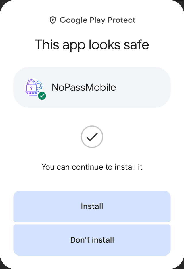 Google Play Protect Scan Result